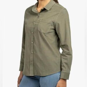 Jachs Girlfriend New York  Long Sleeve Mini Corduroy Button Up Shirt